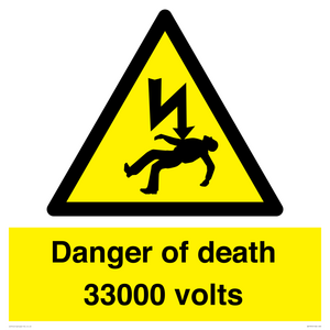 Danger of death 33000 volts